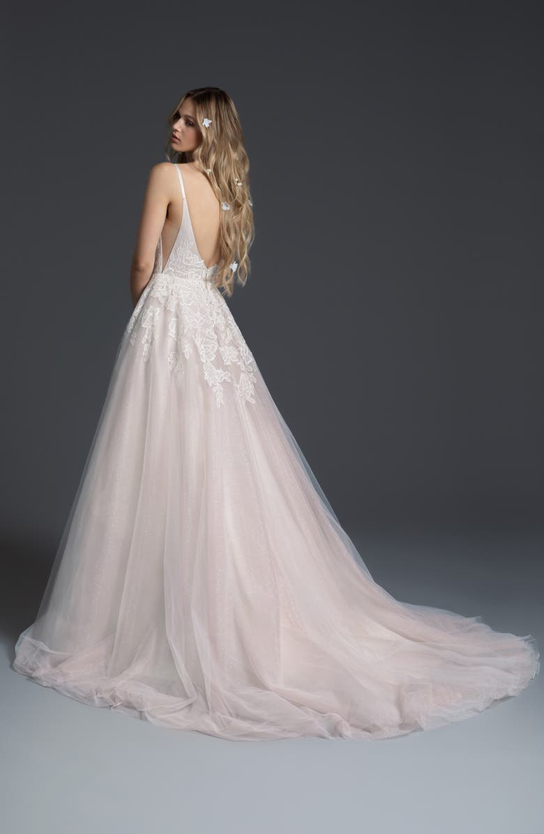Blush by Hayley Paige Fiona Tulle Ballgown Wedding Dress, Alternate, color,