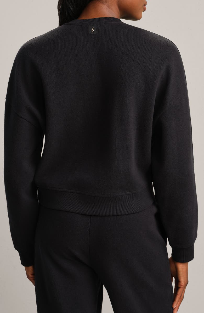 Rhone Signature Crewneck Cotton Blend Rib Sweatshirt, Alternate, color, Pure Black