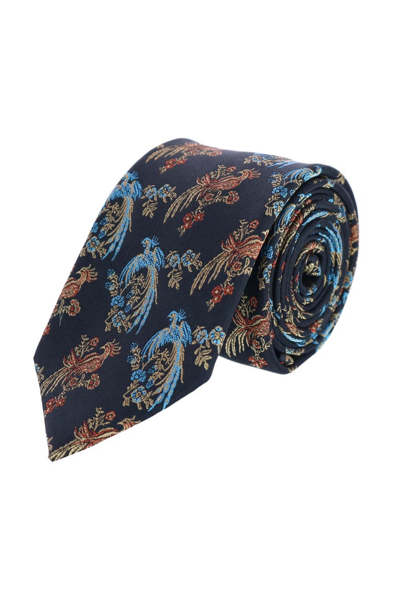 Trafalgar Birds of Prosperity Necktie, Main, color, Black
