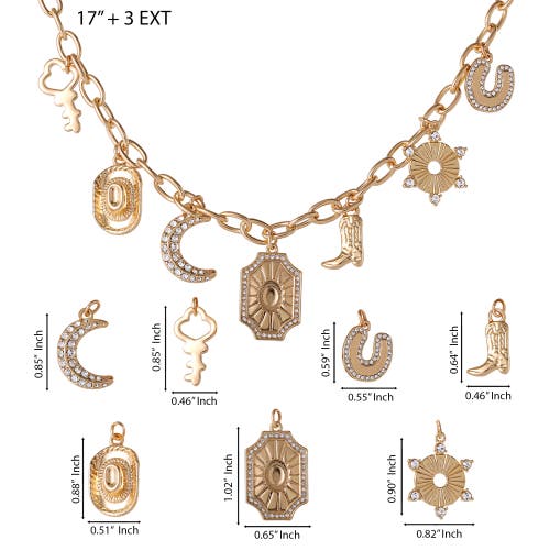 Jessica Simpson Starburst Charm Necklace In Gold