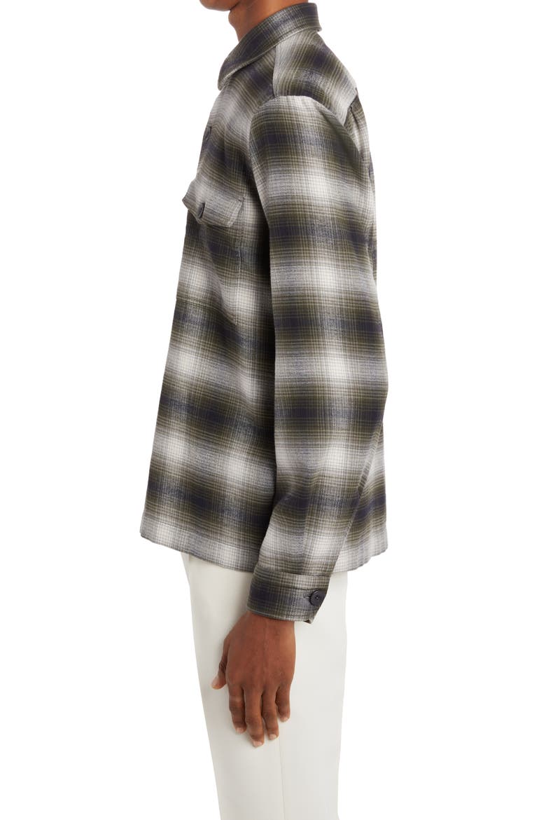 Ombré Plaid Cotton Shirt Jacket, Alternate, color, COMBO GREY