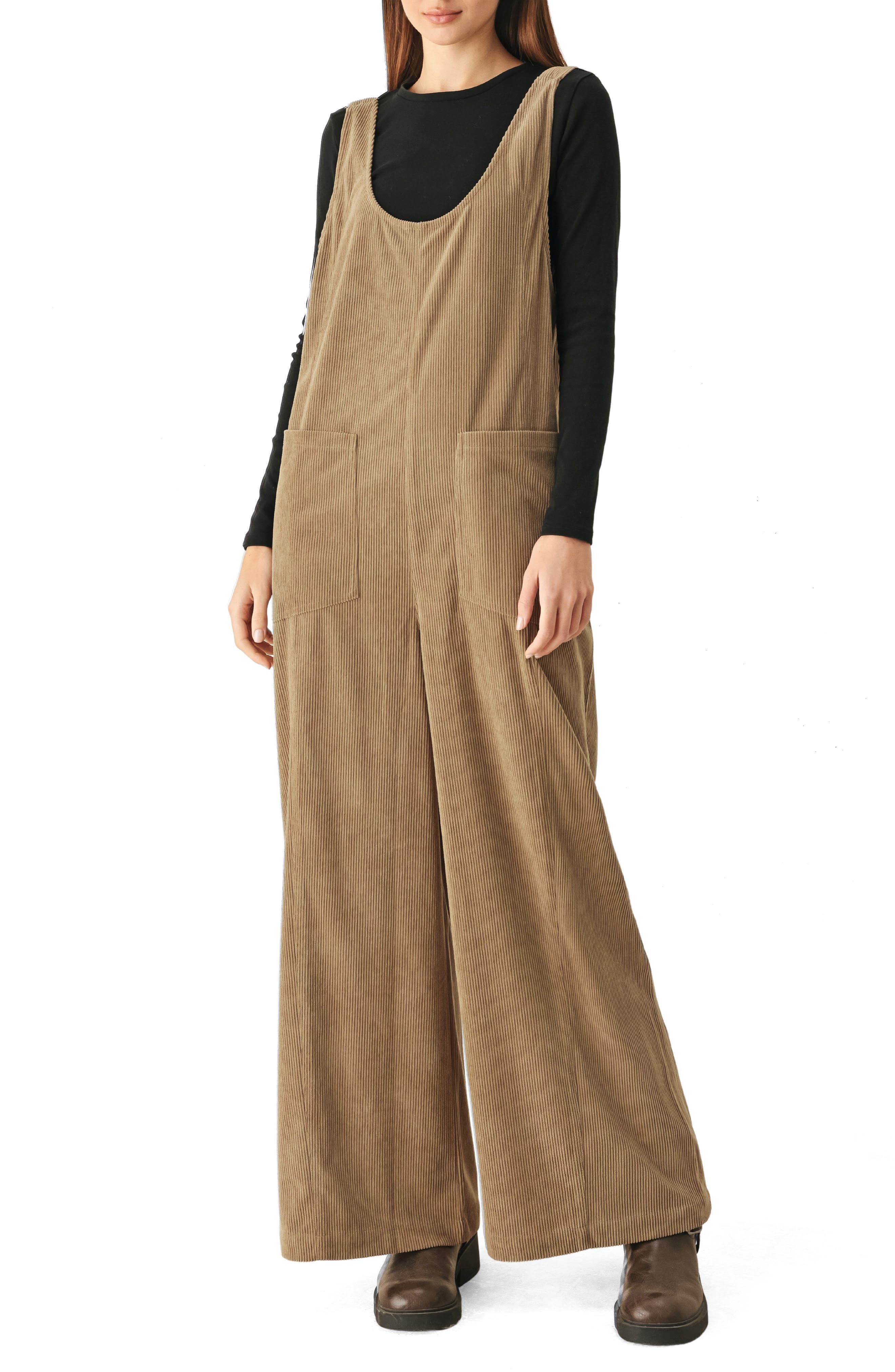 Wide Leg Corduroy Jumpsuit