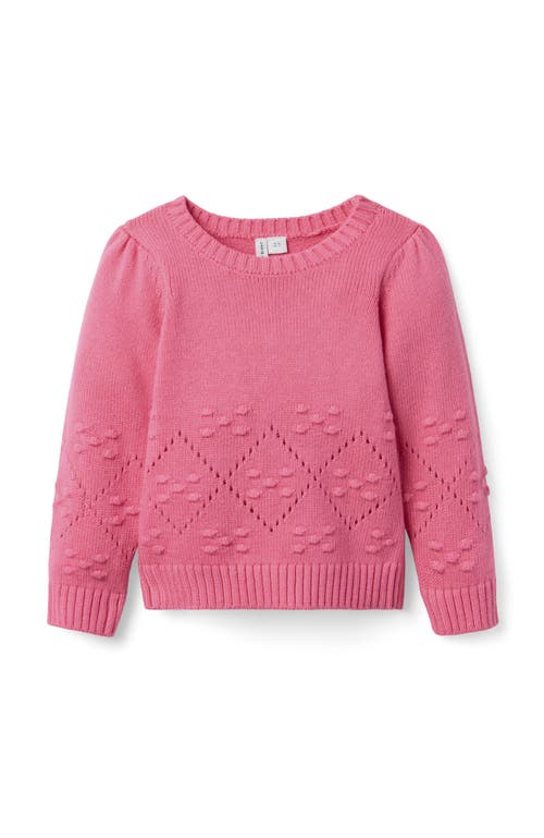 Janie And Jack Pointelle Textured Sweater In Pink