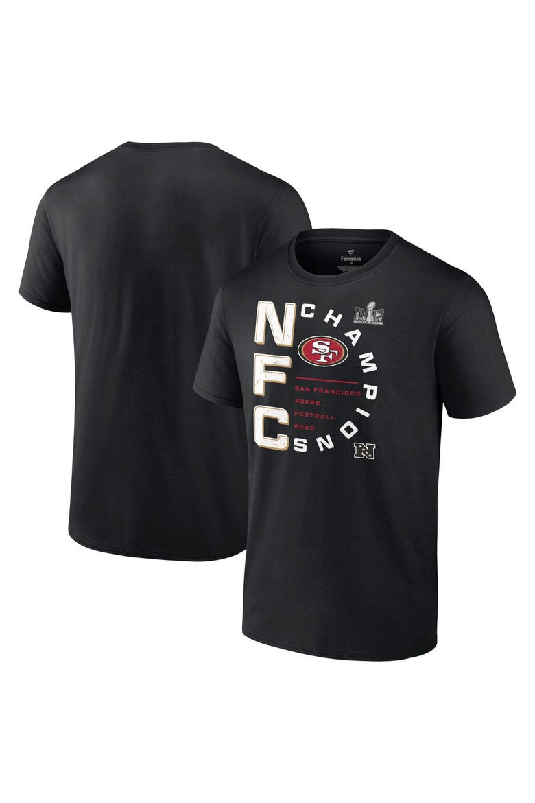 Men's Fanatics Branded Black San Francisco 49ers 2023 NFC Champions Right Side Draw T-Shirt, Alternate, color, Black