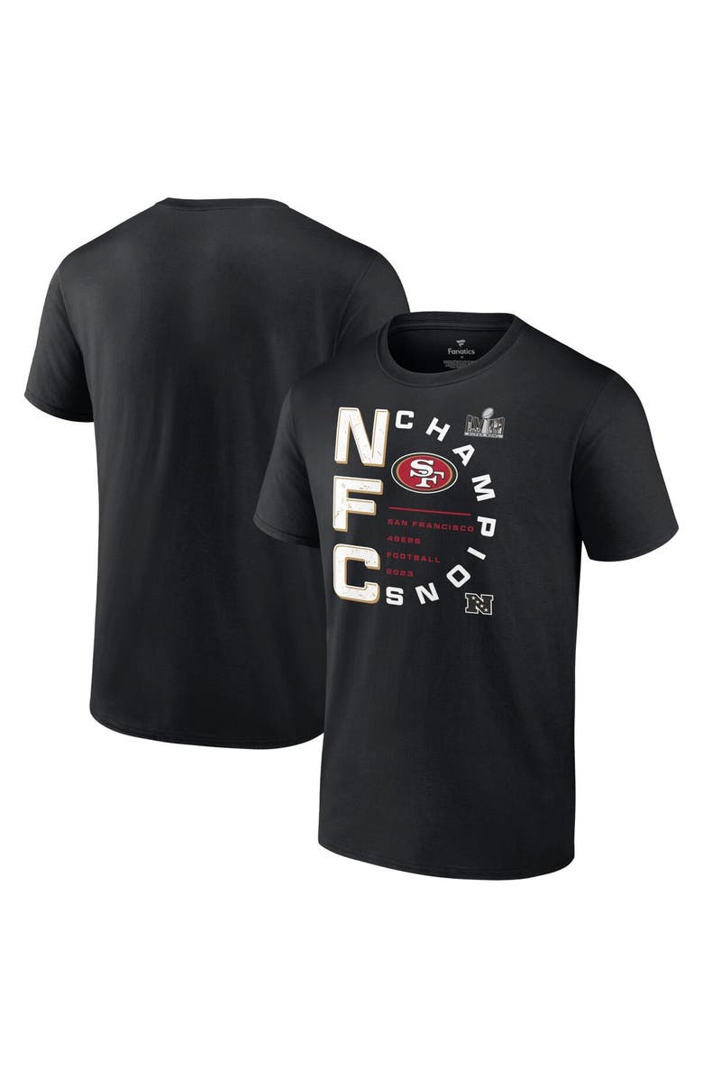 FANATICS Men's Fanatics Branded Black San Francisco 49ers 2023 NFC Champions Right Side Draw T-Shirt, Alternate, color, 