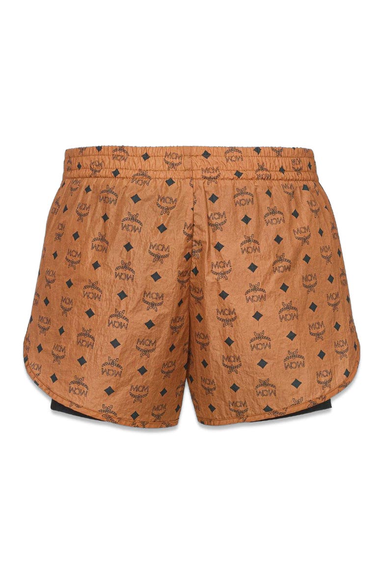 Monogram Print Shorts in ECONYL®, Alternate, color, Brown