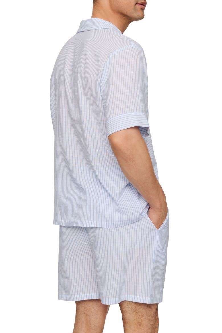 Nautico Stripe Short Pajamas, Alternate, color, WHITE/CORNFLOWER BLUE