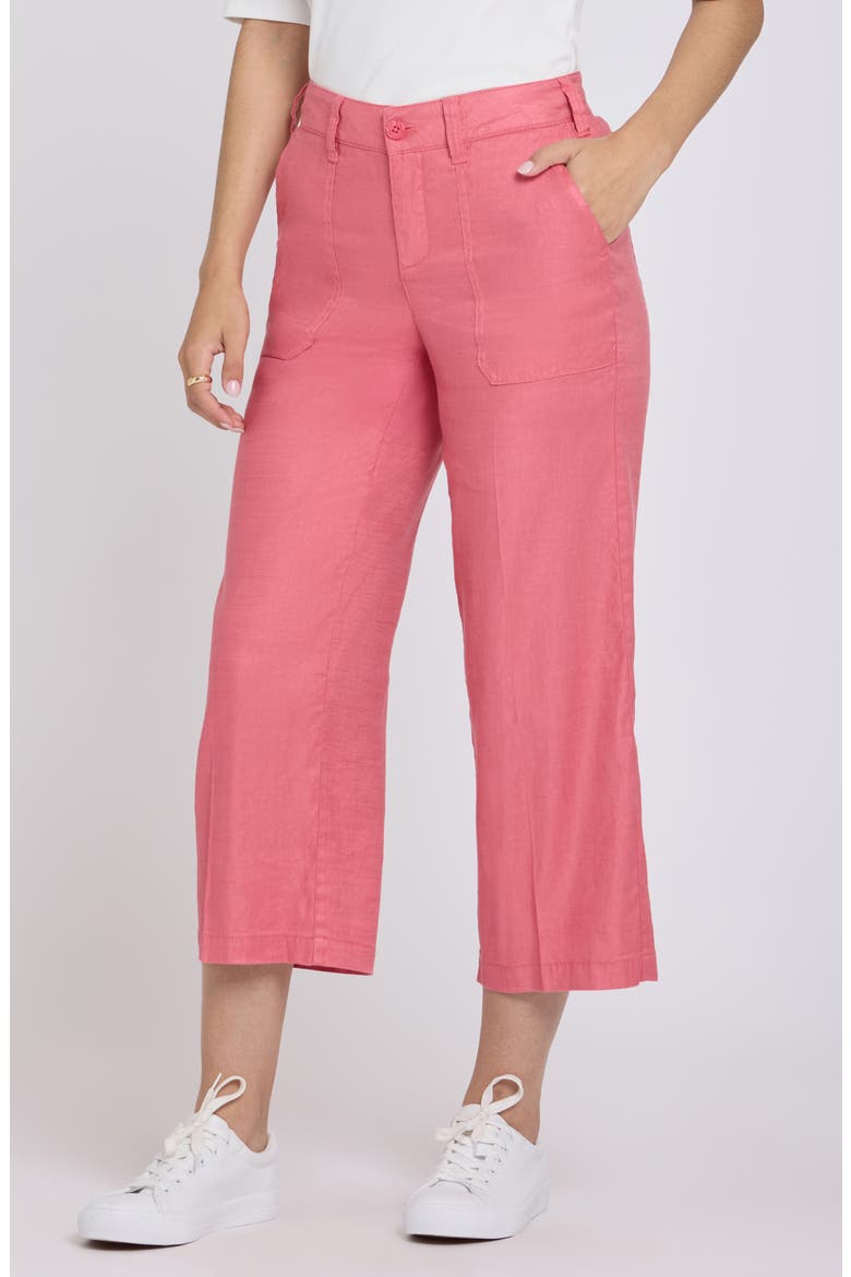 Linen Blend Crop Wide Leg Pants (Women) | Nordstrom