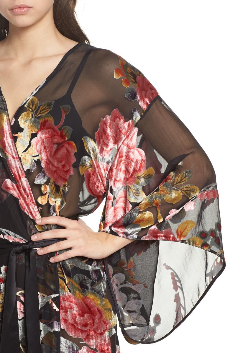 Natori Burnout Velvet Robe, Alternate, color, 