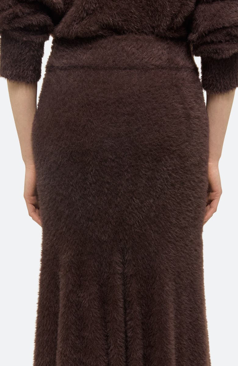 Helmut Lang Grunge Pleated Eyelash Knit Maxi Skirt, Alternate, color, Espresso - D1p