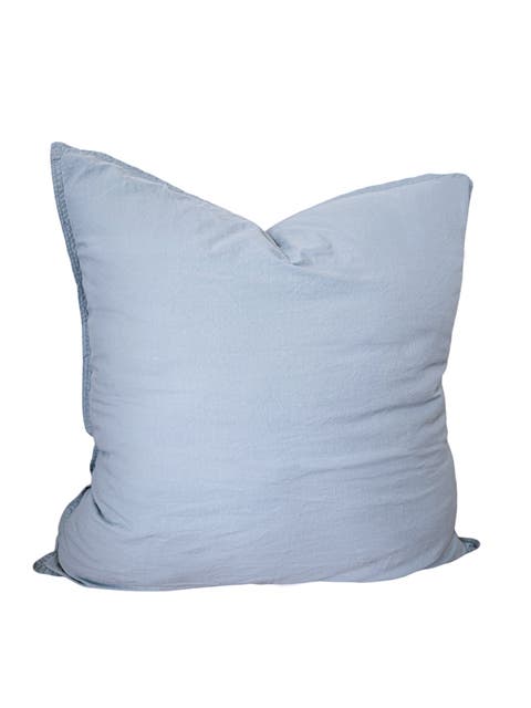 Stonewashed Cotton Percale Pillow with Down Insert