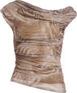 Open Edit Cap Sleeve Mesh Top