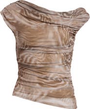 Open Edit Cap Sleeve Mesh Top