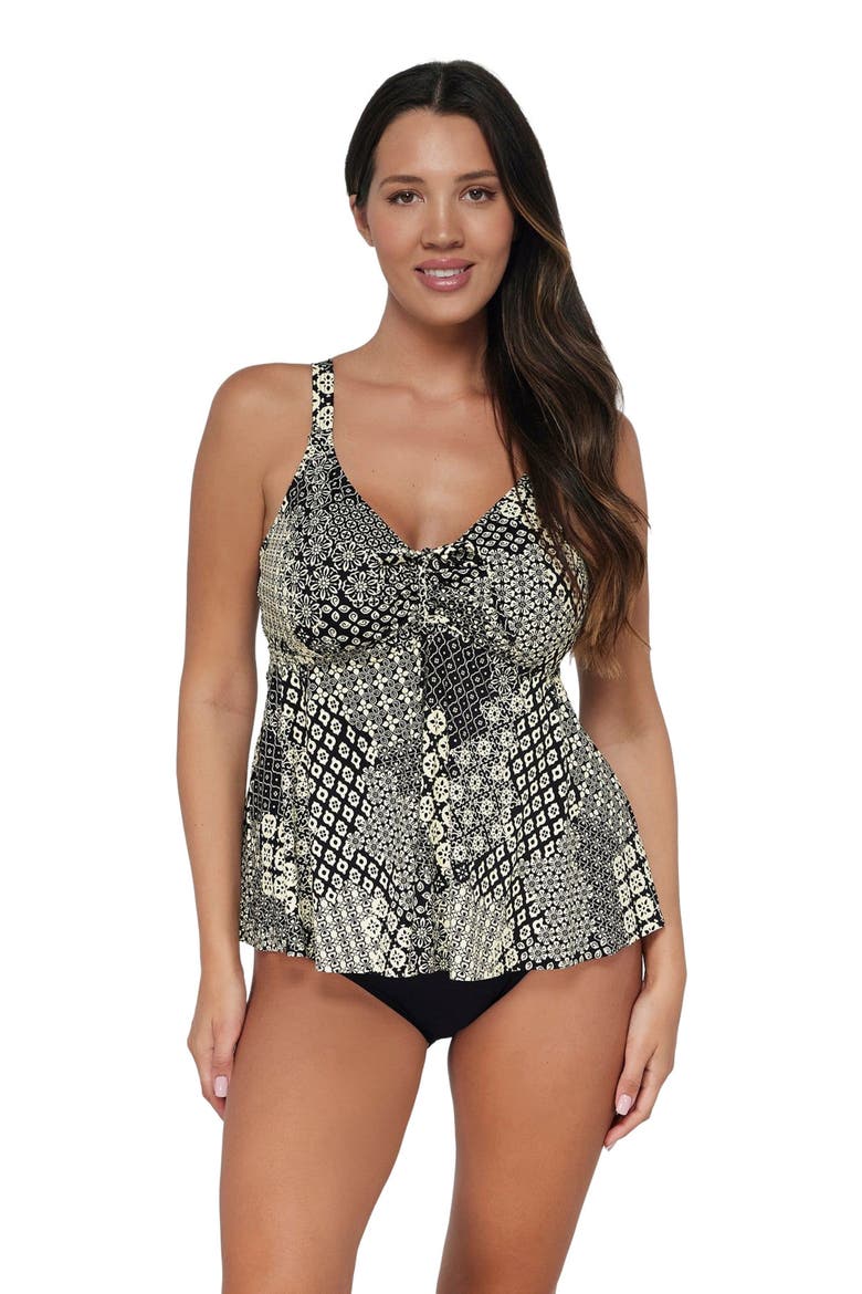 Marin Tankini Swimsuit Top, Main, color, Venice Seagrass Texture