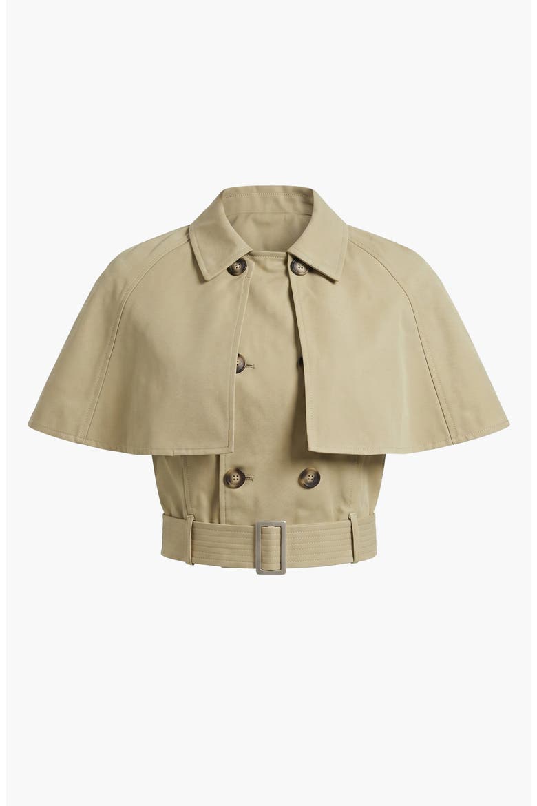 Convertible Cape Trench Vest with Double Breasted Front and Belt, Main, color, Khaki