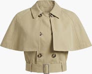 Modenaire Convertible Cape Trench Vest with Double Breasted Front and Belt