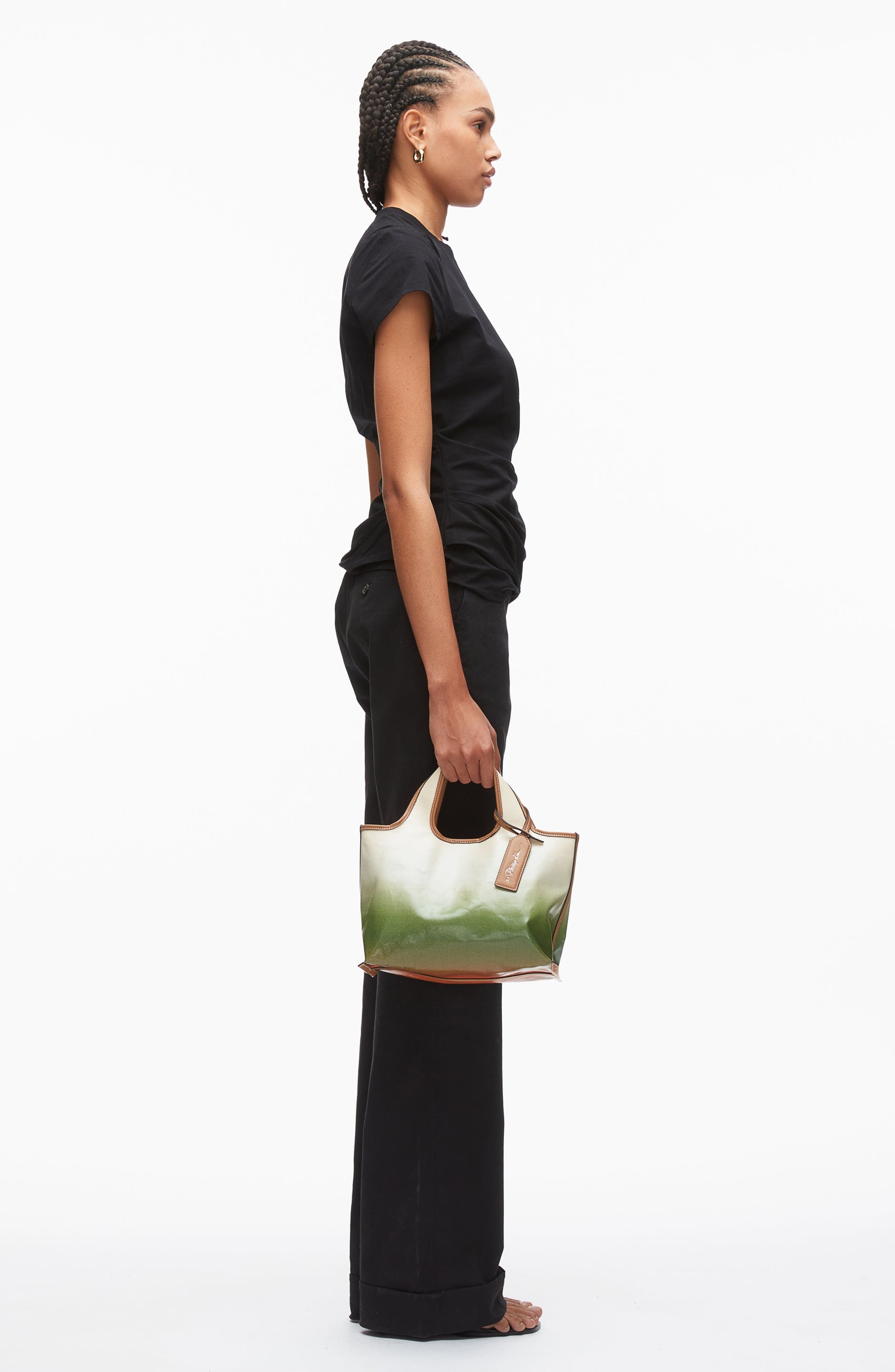 Ombre Coated Canvas Mini Market Tote, Alternate, color, Flame-Cactus Multi
