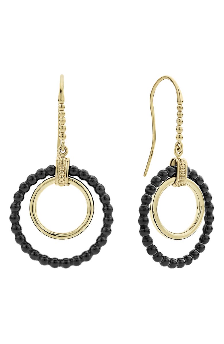 LAGOS Meridian 18K Gold and Ceramic Circle Drop Earrings, Main, color,