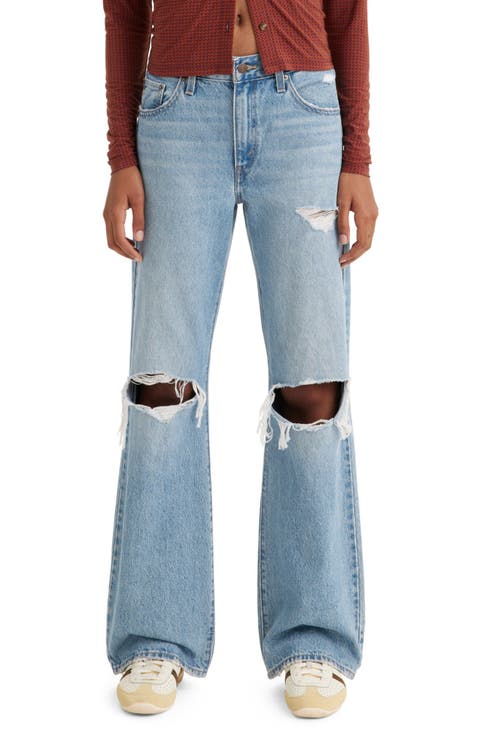 Ripped Baggy Bootcut Jeans (Flea Market Find)