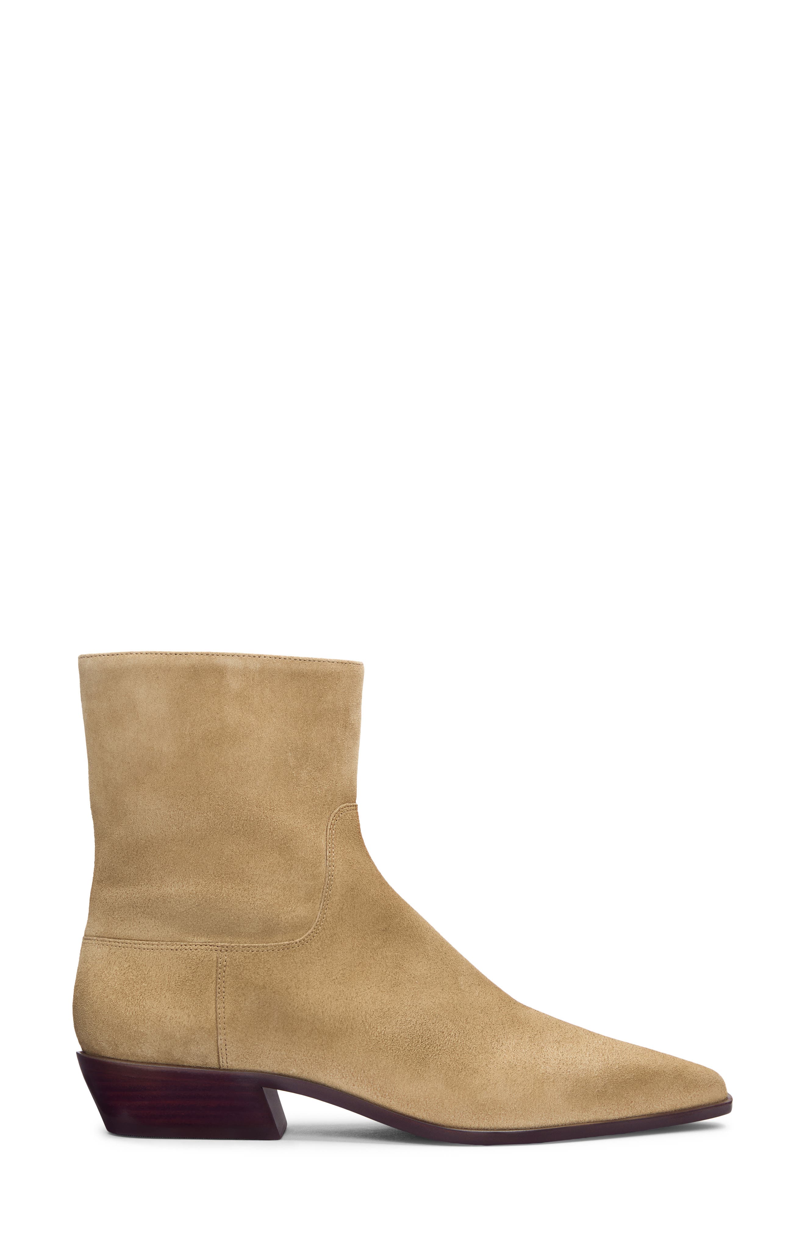 Reformation Dominique Bootie, Alternate, color, Hazel Suede