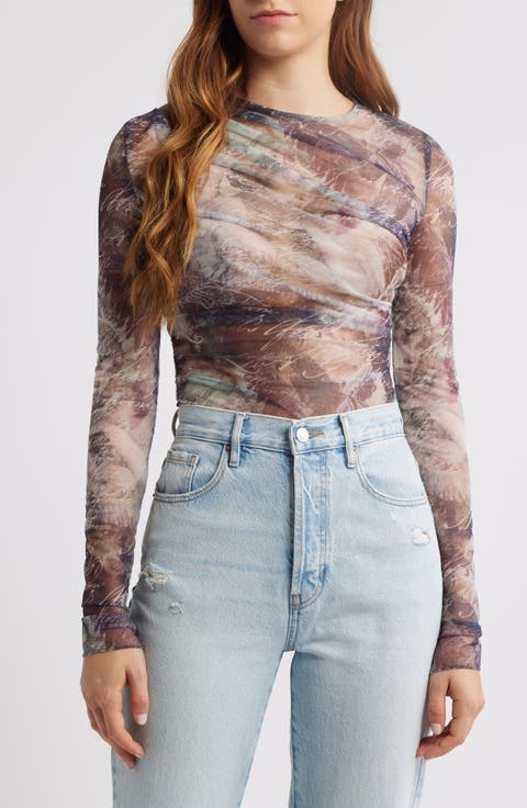 Draped Printed Top