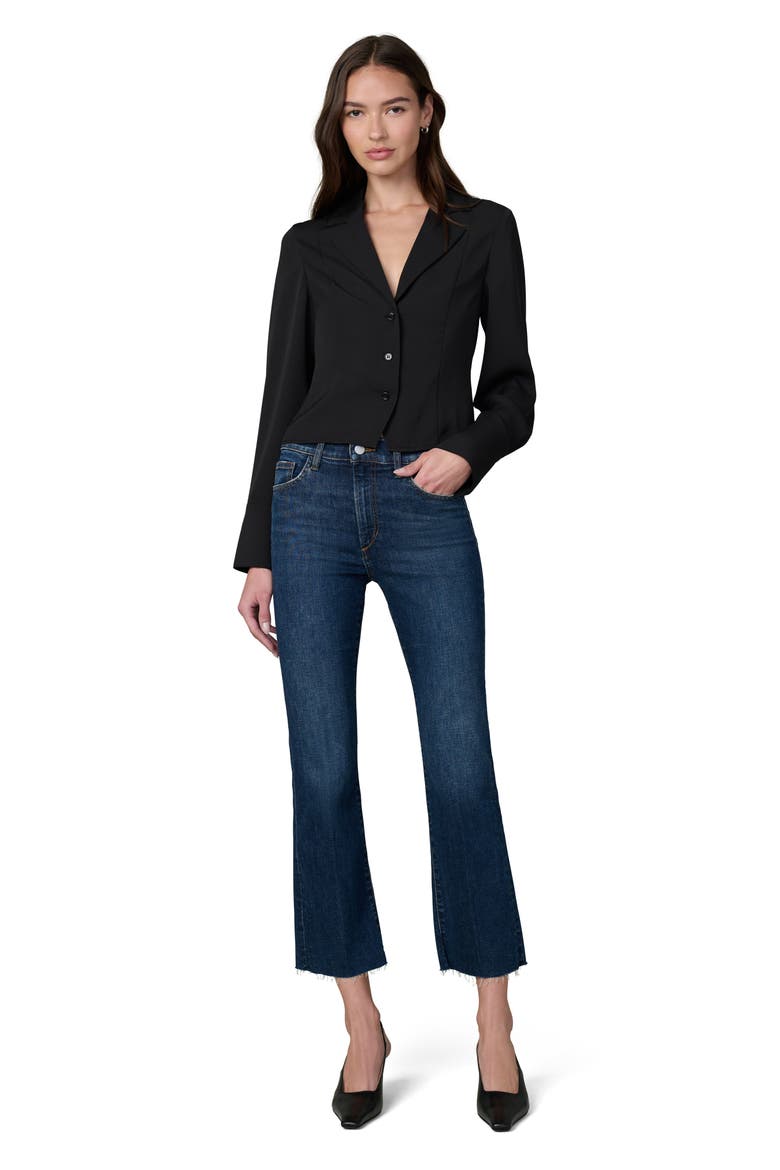 The Iris Notched Collar Shirt, Alternate, color, BLACK