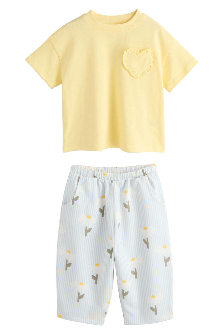 Kids' T-Shirt & Daisy Pants Set, Main, color, YELLOW