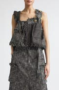 Sacai Crop Mixed Tweed Camisole
