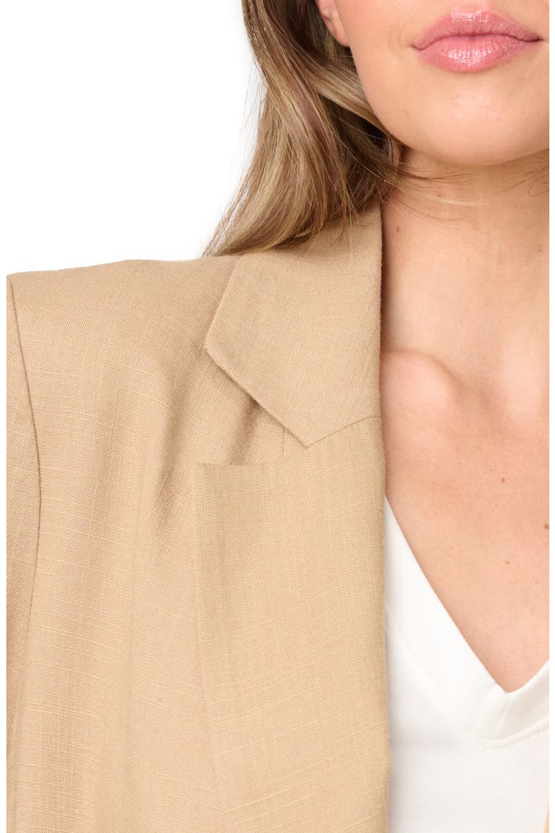 Belted Linen Blend Blazer, Alternate, color, NUTSHELL BROWN