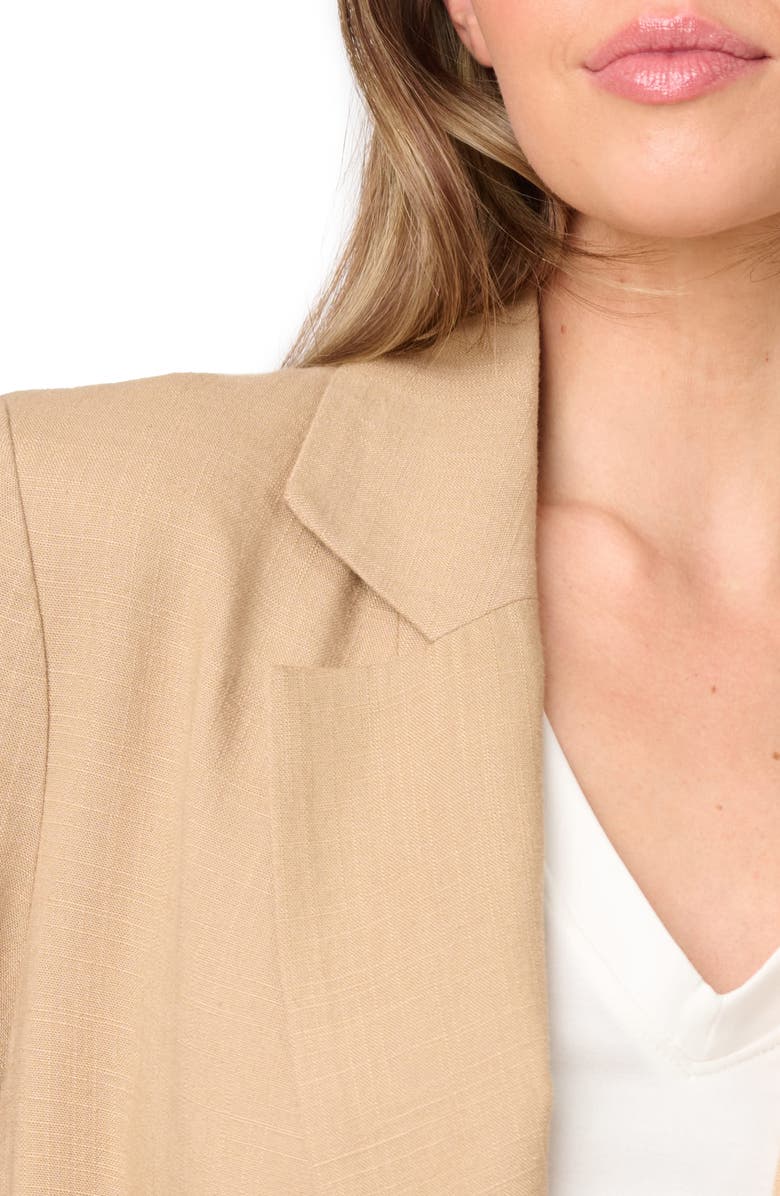 GIBSONLOOK Belted Linen Blend Blazer, Alternate, color, Nutshell Brown