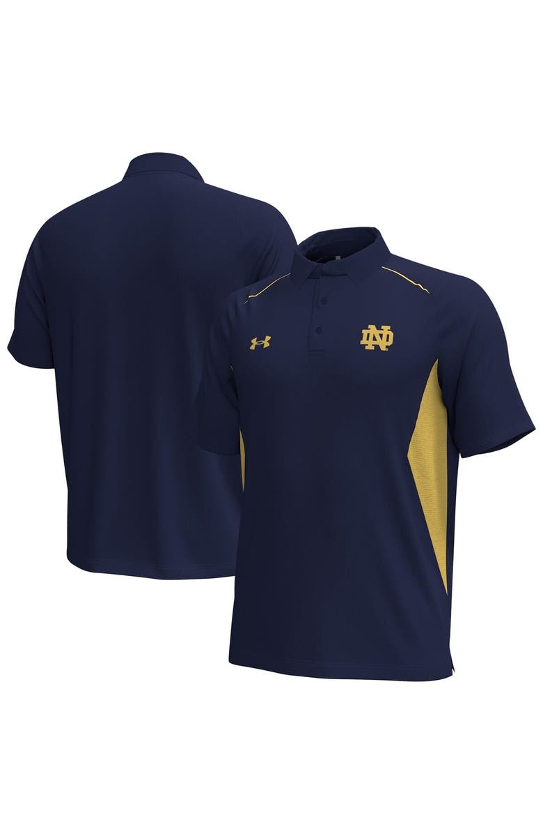 Under Armour Men's Under Armour  Navy Notre Dame Fighting Irish Title Performance Polo, Main, color, 