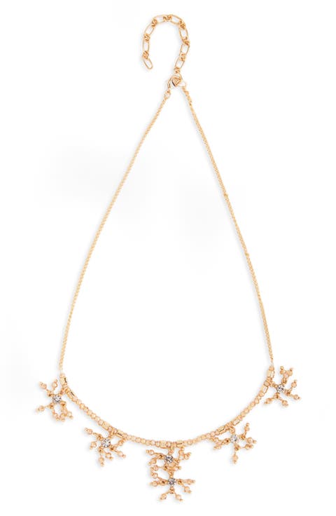 Crystal Beaded Cluster Frontal Necklace