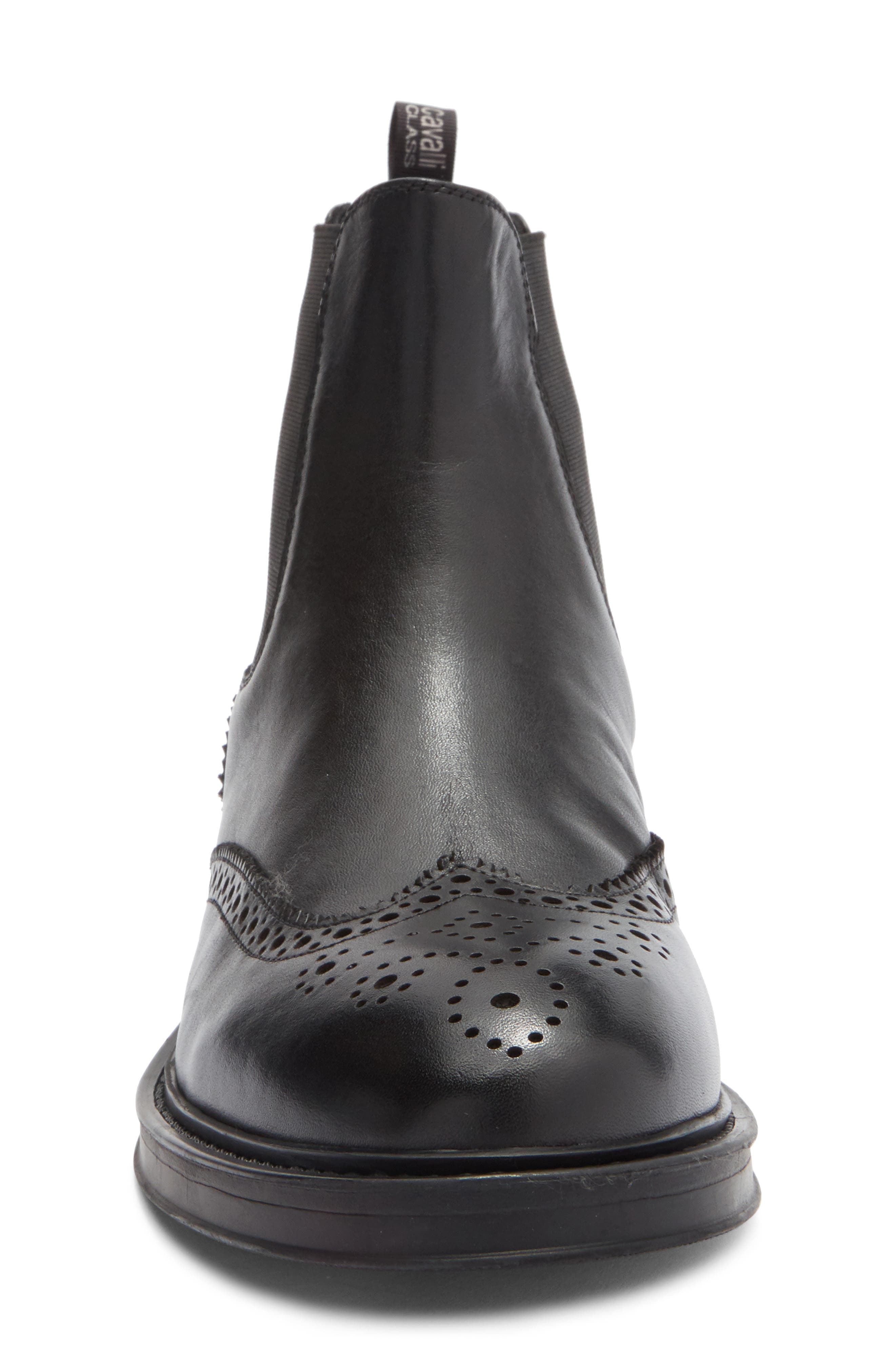 Roberto Cavalli Crip Chelsea Boot, Alternate, color, Black