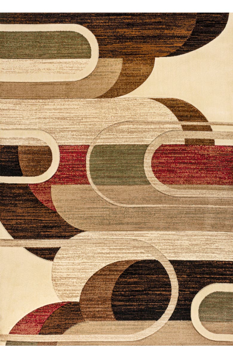 JONATHAN Y Tamara Retro Abstract Arches Area Rug, Main, color, Cream/Brown/Red