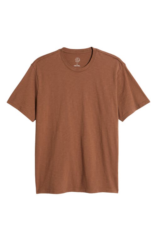 Treasure & Bond Lived In Slub Jersey Crewneck T-shirt In Brown