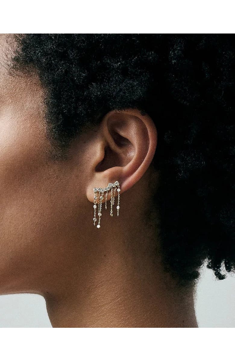 Astley Clarke Solid Gold Asteri Lab Grown Diamond Chain Crawler Earrings, Alternate, color, Gold