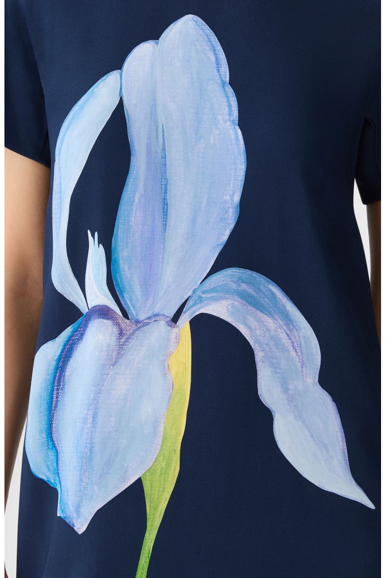 Iris Print Cady Gown, Alternate, color, MIDNIGHT BLUE