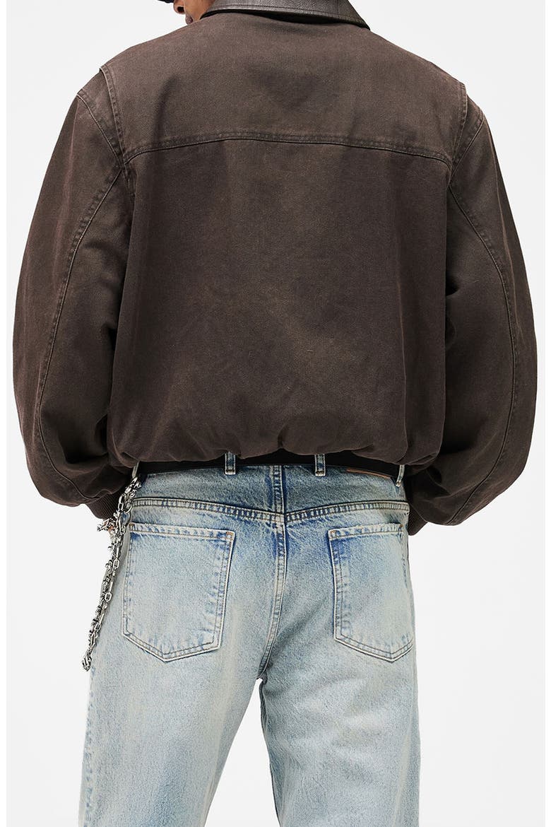 Roscoe Logo Detail Cotton Canvas Bomber Jacket, Alternate, color, WHISKY