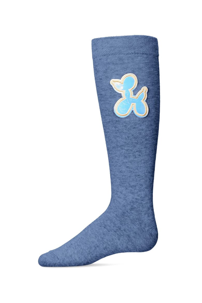 Iridescent Balloon Dog Knee High Sock, Main, color, Medium Denim