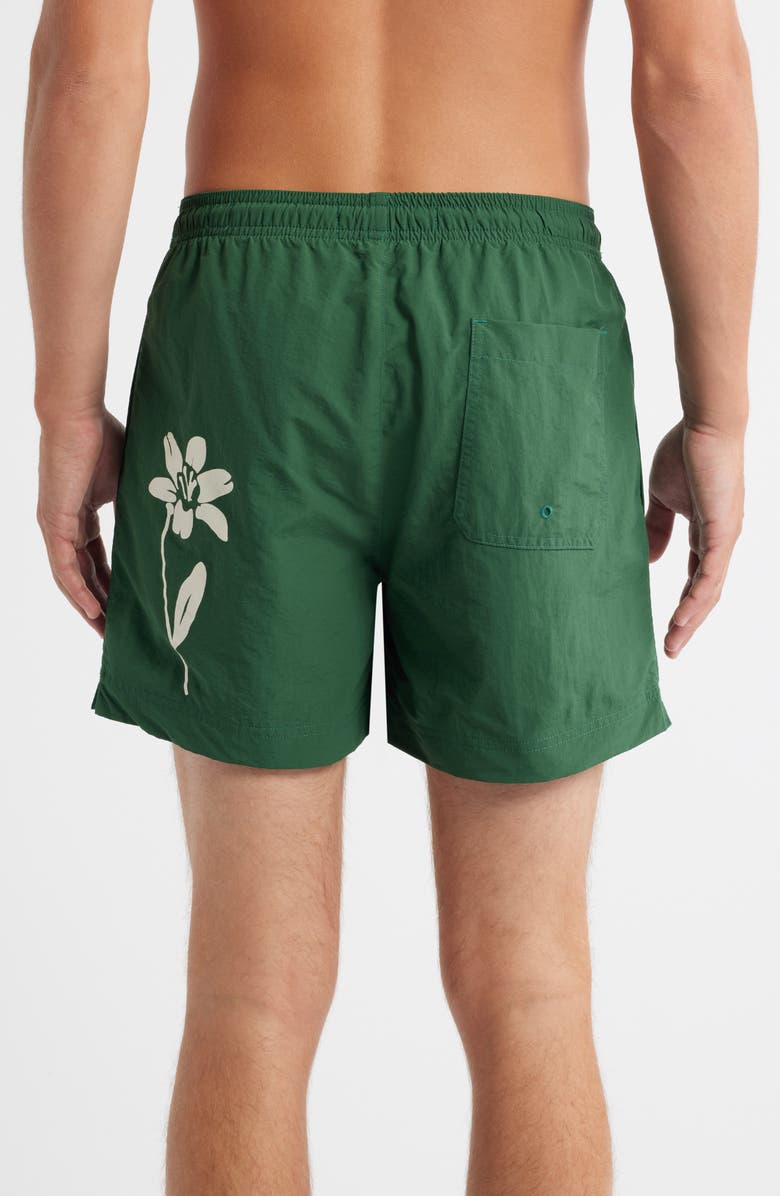 PacSun Hummingbird Floral Swim Trunks, Alternate, color, Green
