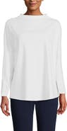 Lands' End Long Sleeve Sport Knit Funnel Neck Top