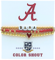 Color Shout Alabama Love My College Bracelet Stack