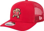 New Era Men's New Era Red Maryland Terrapins Primary 9SEVENTY Trucker Stretch-Snap Hat