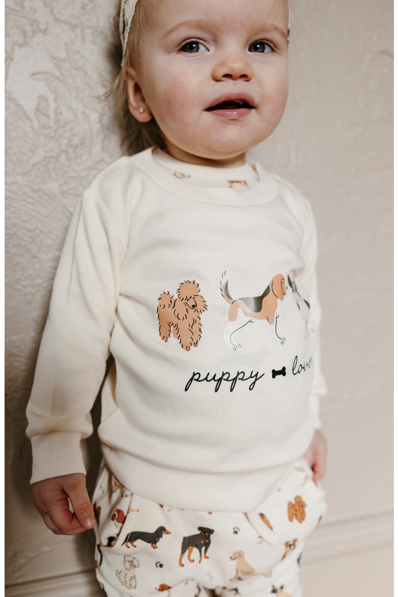 Sweatshirt & Joggers Set, Alternate, color, PUPPY LOVE