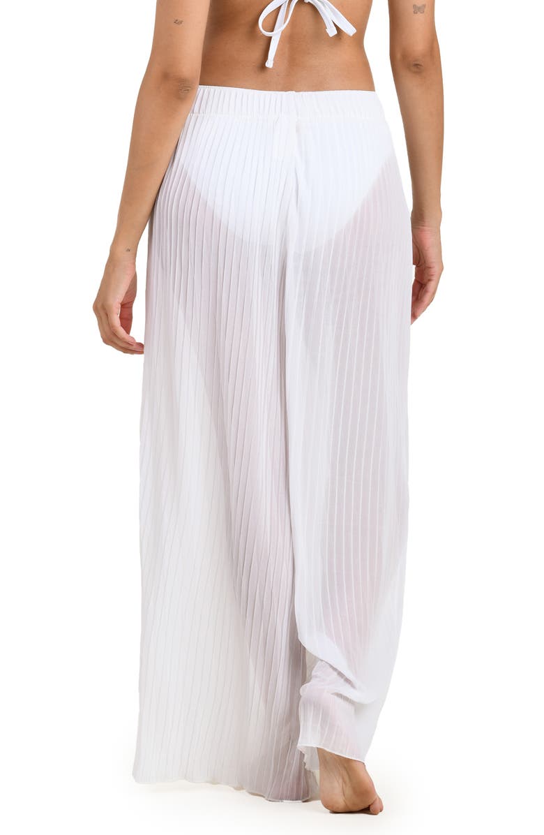 La Blanca Sunbeams Pleat Cover-Up Pants, Alternate, color, White