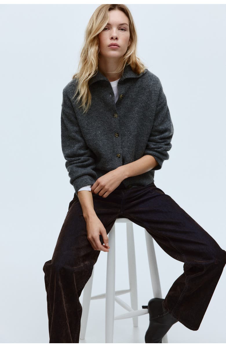 H&M Flocked Straight High Jeans, Alternate, color, Dark Brown