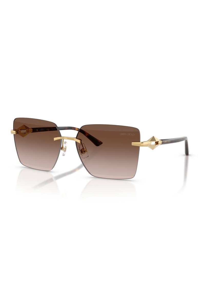 59mm Gradient Square Sunglasses, Alternate, color, GOLD / GRADIENT BROWN