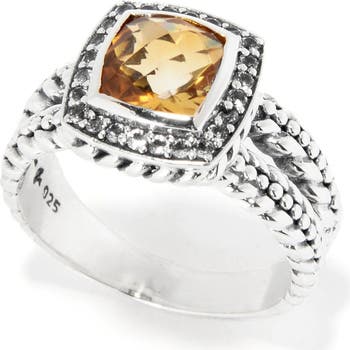 SAMUEL B. SAMUEL B Sterling Silver Cushion Cut Citrine Ring | Nordstromrack