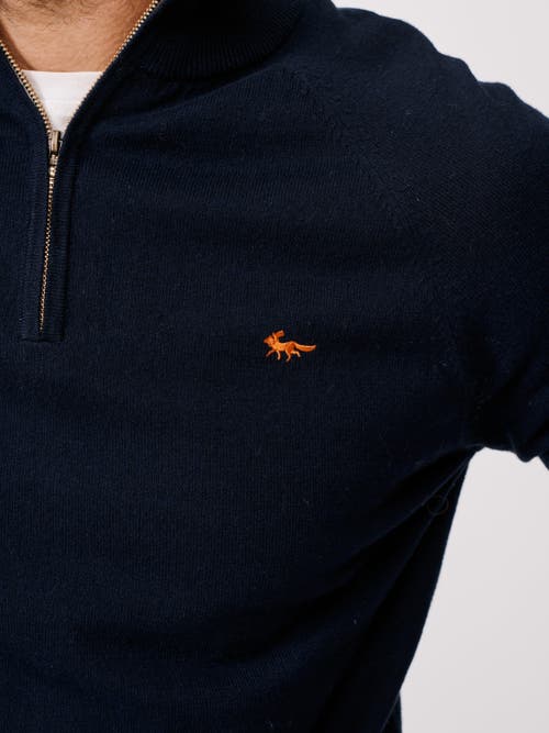 Aubin Bonby Zip Neck Sweater In Blue