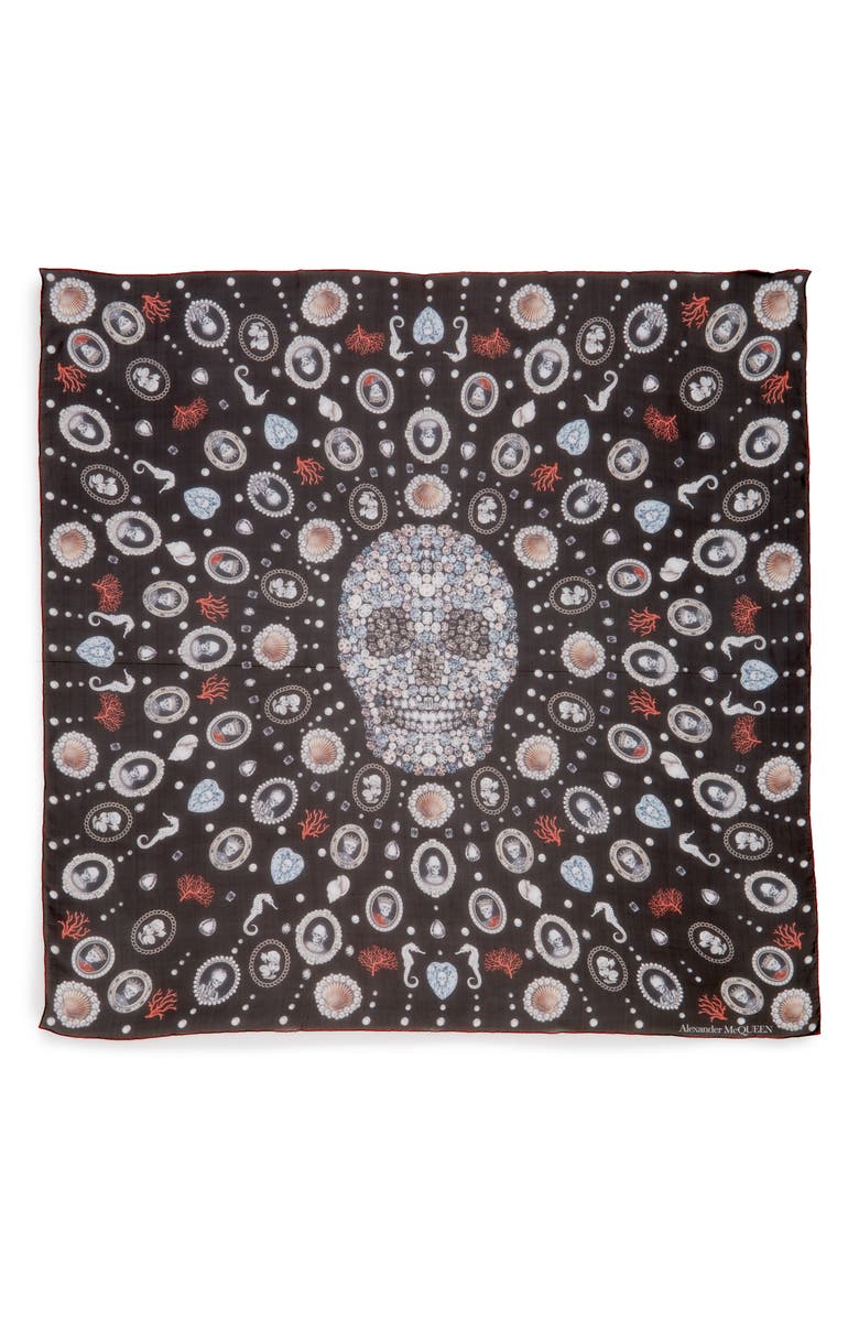 McQueen Alexander McQueen Sea Silk Scarf, Alternate, color, 